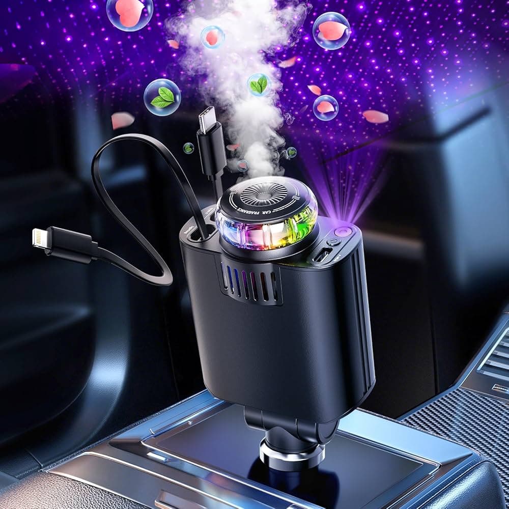 Chargeur Allume-Cigare 5-en-1 avec Humidificateur