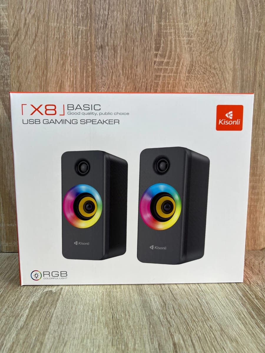 Kisonli X8 – Haut-parleurs Gaming USB RGB