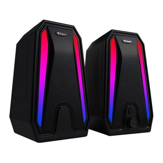 Kisonli – Haut-parleurs Gaming USB RGB