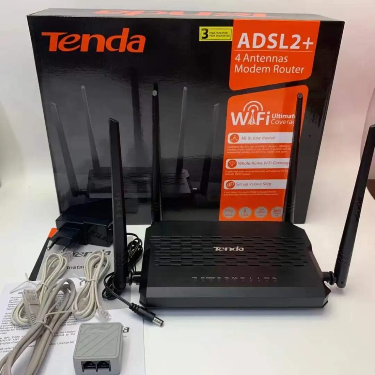 Tenda D305 Modem Routeur ADSL2+ 4 Antennes WiFi