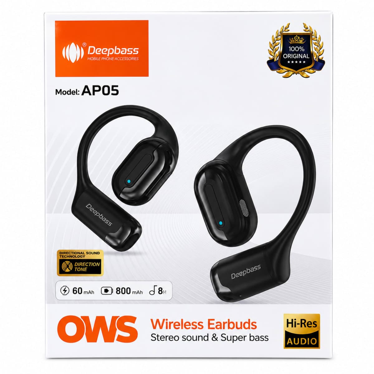 Deepbass AP05 OWS Écouteurs Sans Fil Open-Ear Hi-Res