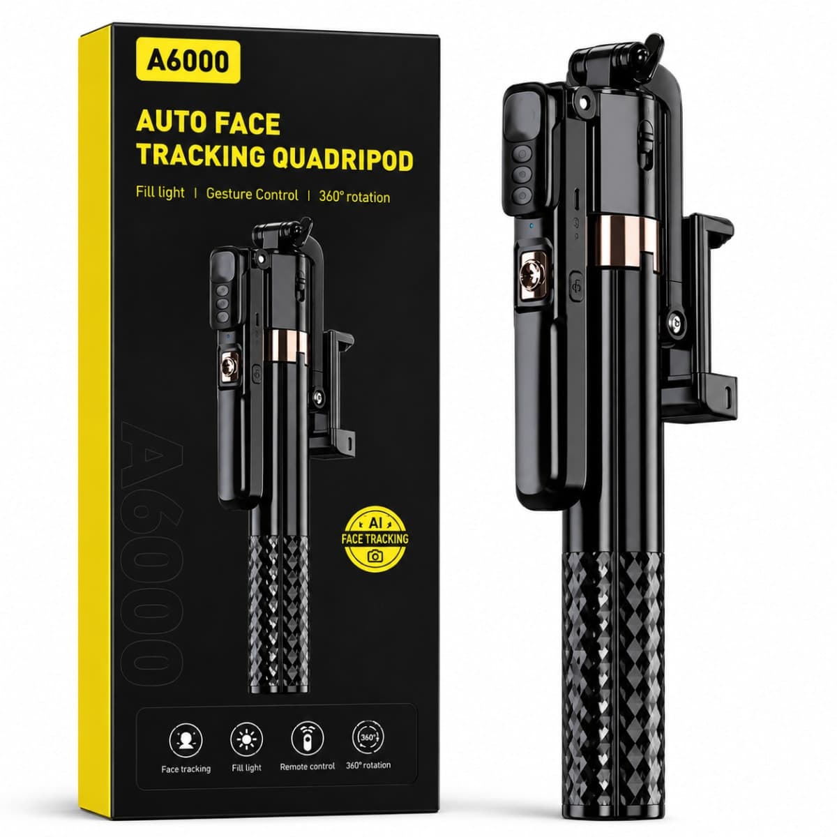 A6000 Selfie Stick Quadripode Suivi Facial IA 360°