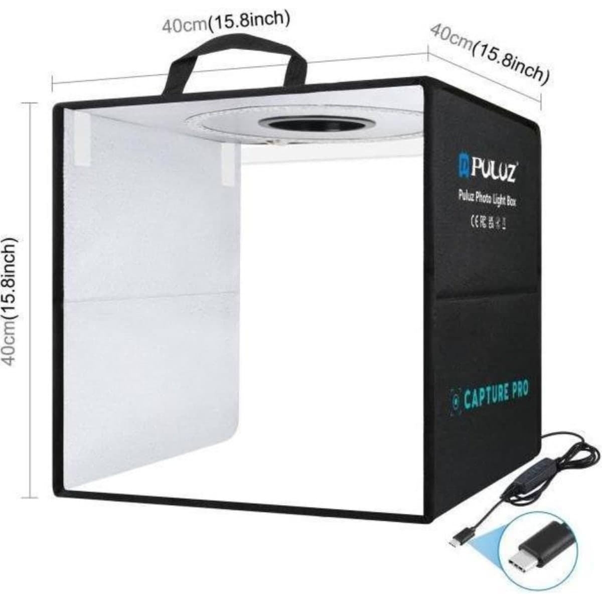 Puluz Cube Studio Photo LED 40cm USB-C Pliable