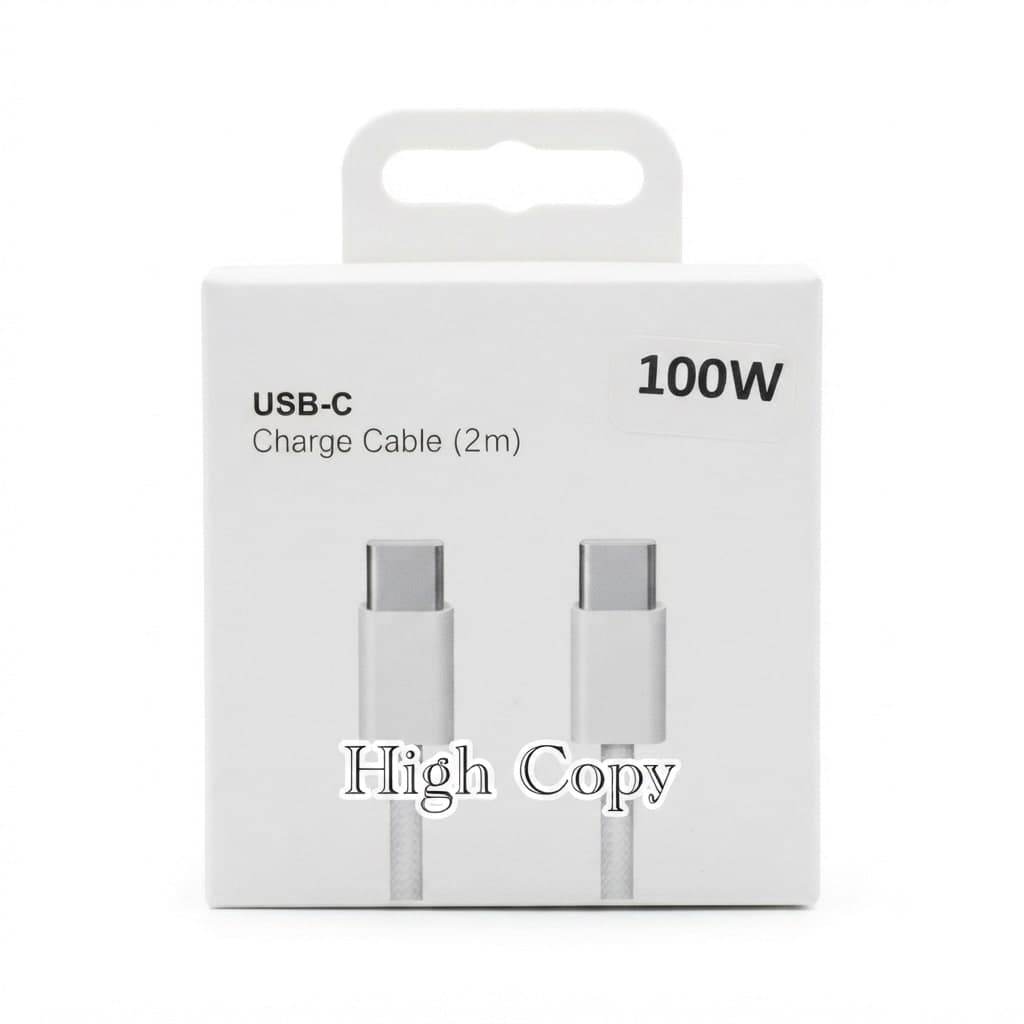 Câble USB-C vers USB-C 100W Charge Rapide 2m High Copy