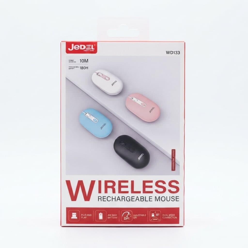Jedel WD133 Souris Sans Fil Rechargeable Multicolore