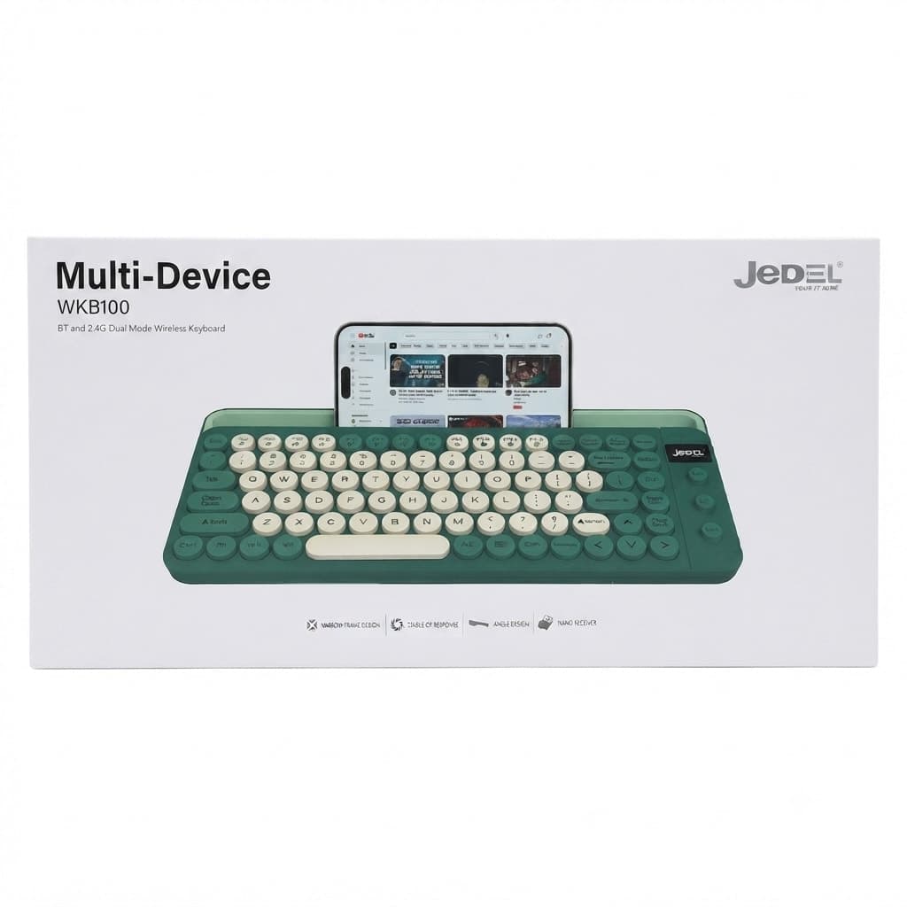 Clavier Sans Fil Rétro Multi-Appareils Jedel WKB100