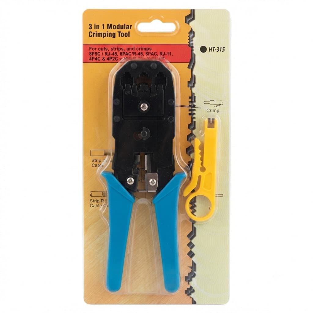 Pince à Sertir 3en1 RJ45/RJ11 + Dénudeur HT-315